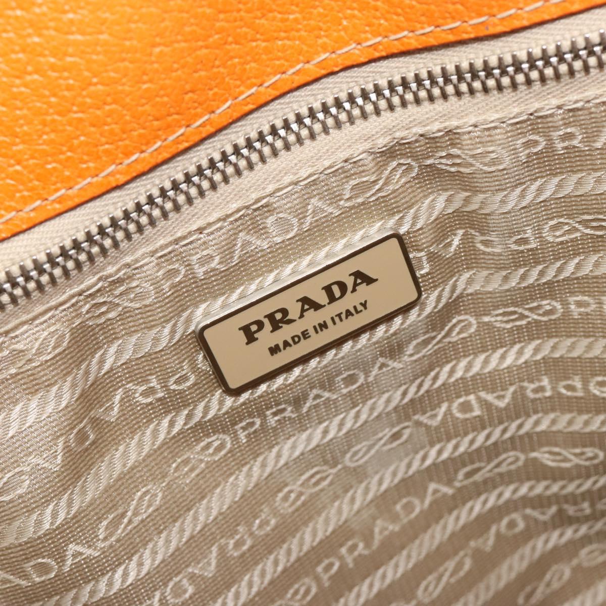PRADA Tote Bag Canvas Beige Silver Auth ka4818V