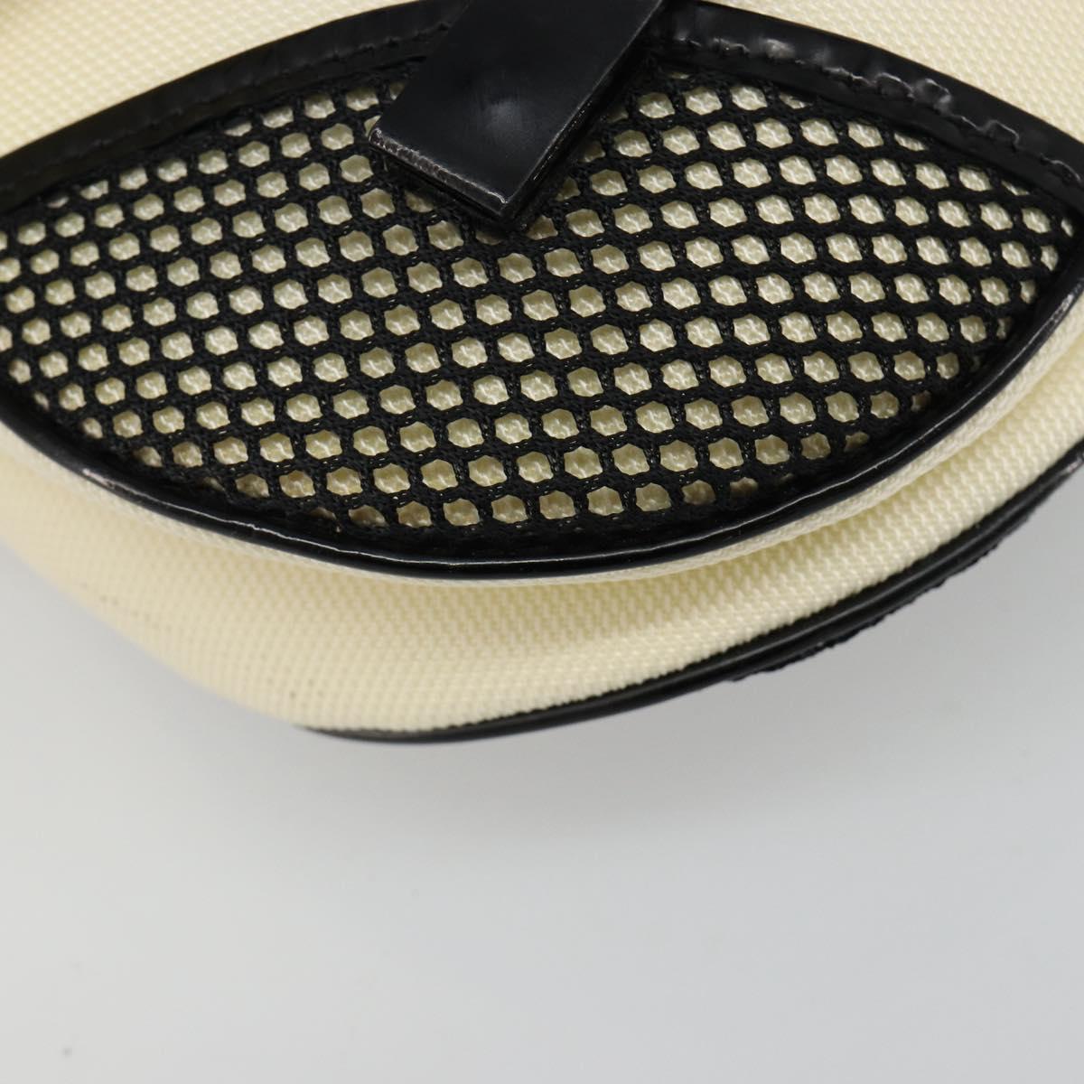 Christian Dior Saddle Shoulder Bag Canvas Beige Silver Auth ka4822V