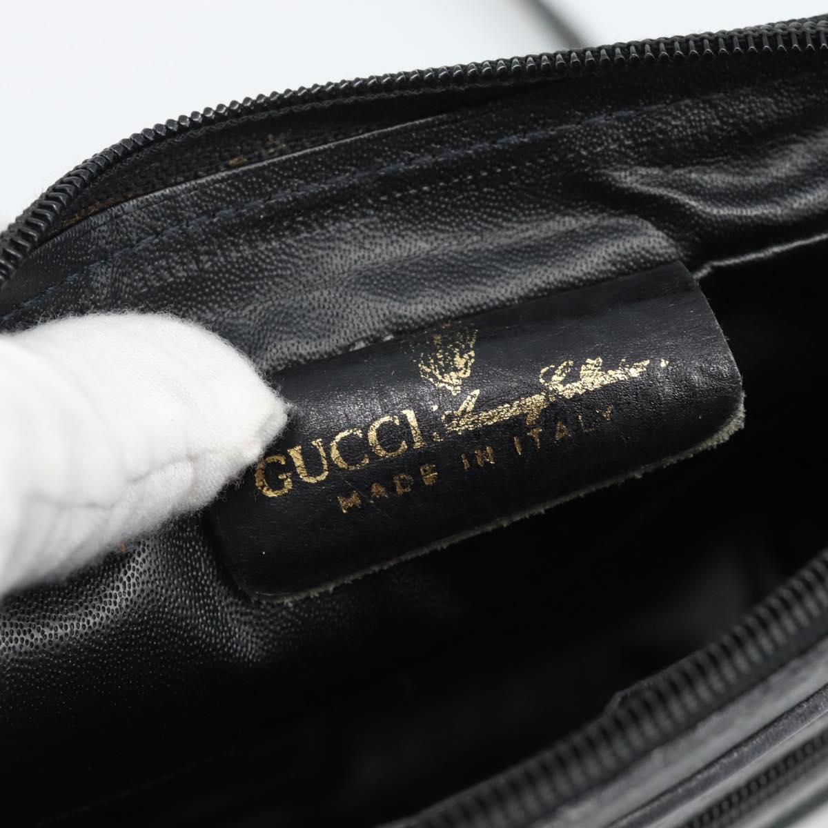 GUCCI GG Canvas Web Sherry Line Shoulder Bag Black Red Green Auth ka4825