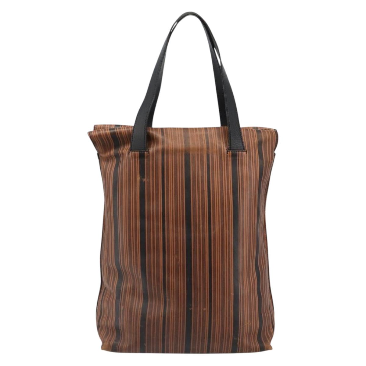 LOEWE Tote Bag Leather Brown Silver Auth ka4826