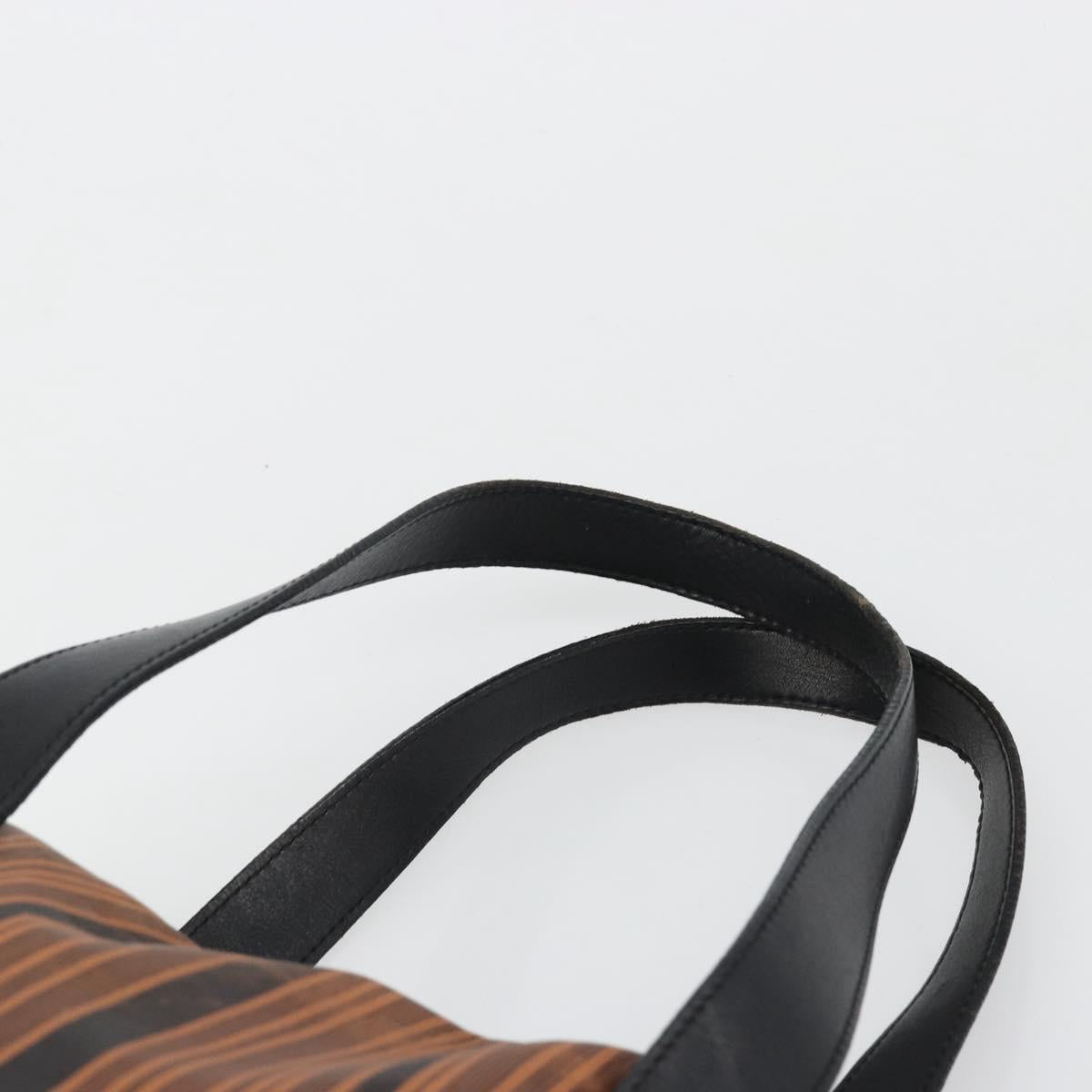 LOEWE Tote Bag Leather Brown Silver Auth ka4826