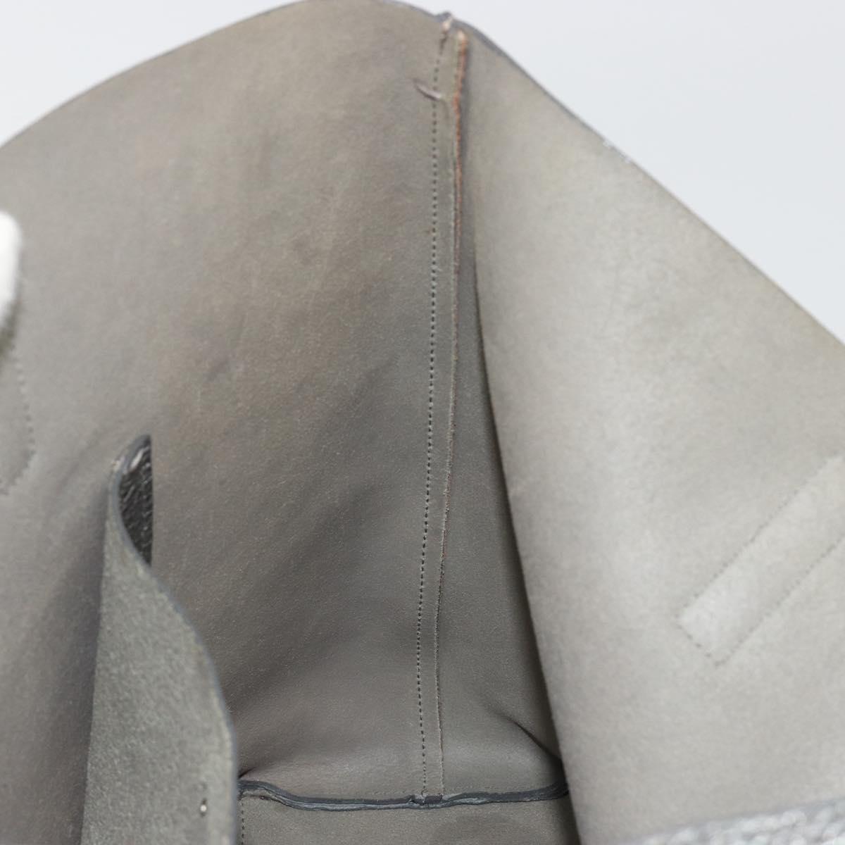 PRADA Tote Bag Leather Silver Auth ka4827