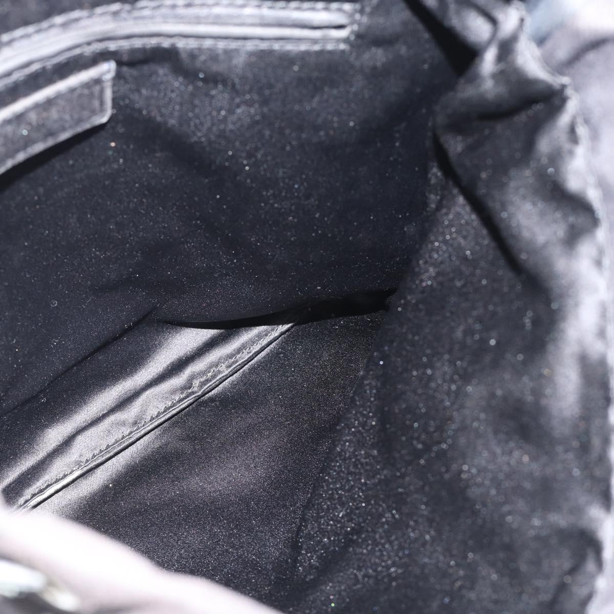 SAINT LAURENT Kahala Tote Bag Canvas Black Silver 123435 Auth ka4828