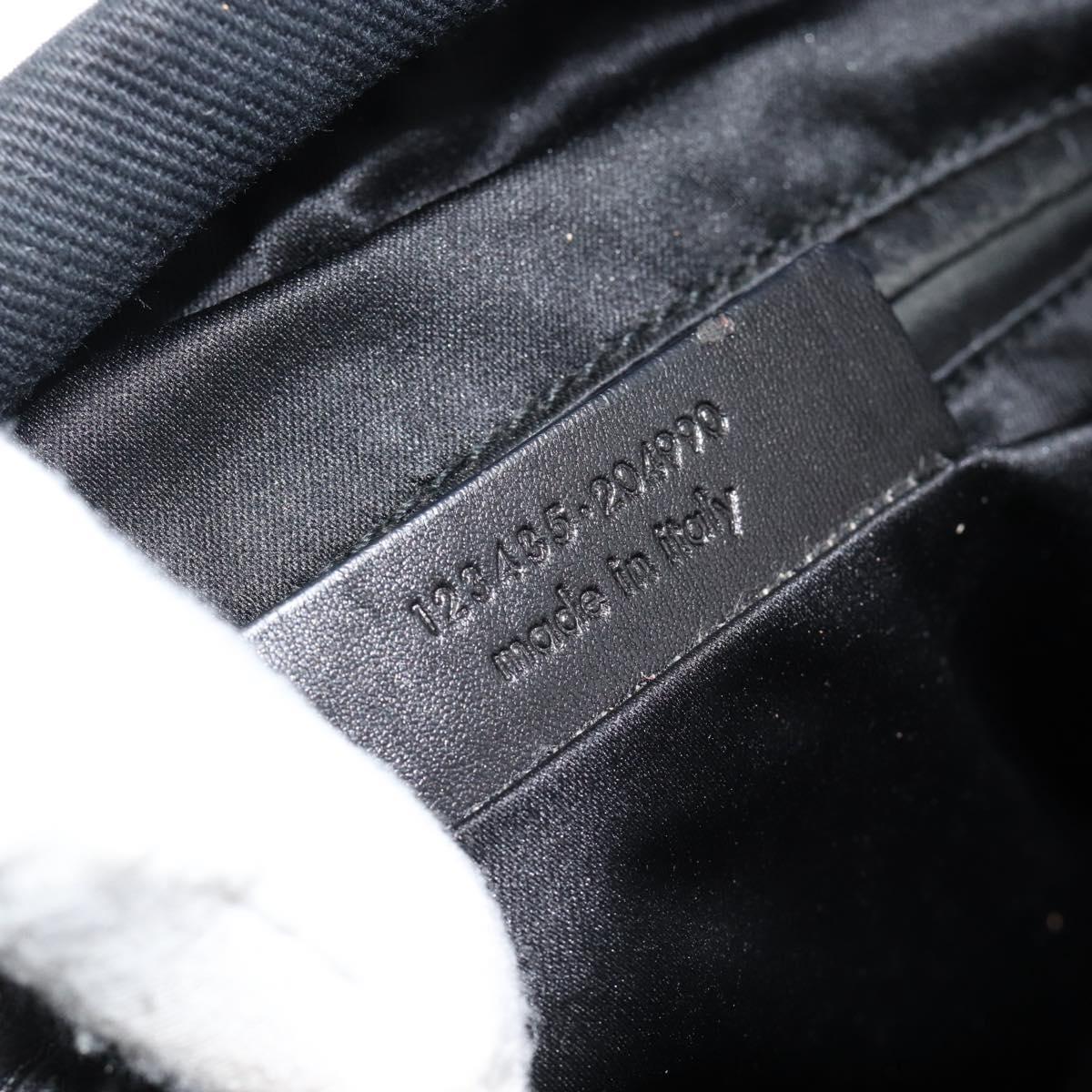 SAINT LAURENT Kahala Tote Bag Canvas Black Silver 123435 Auth ka4828