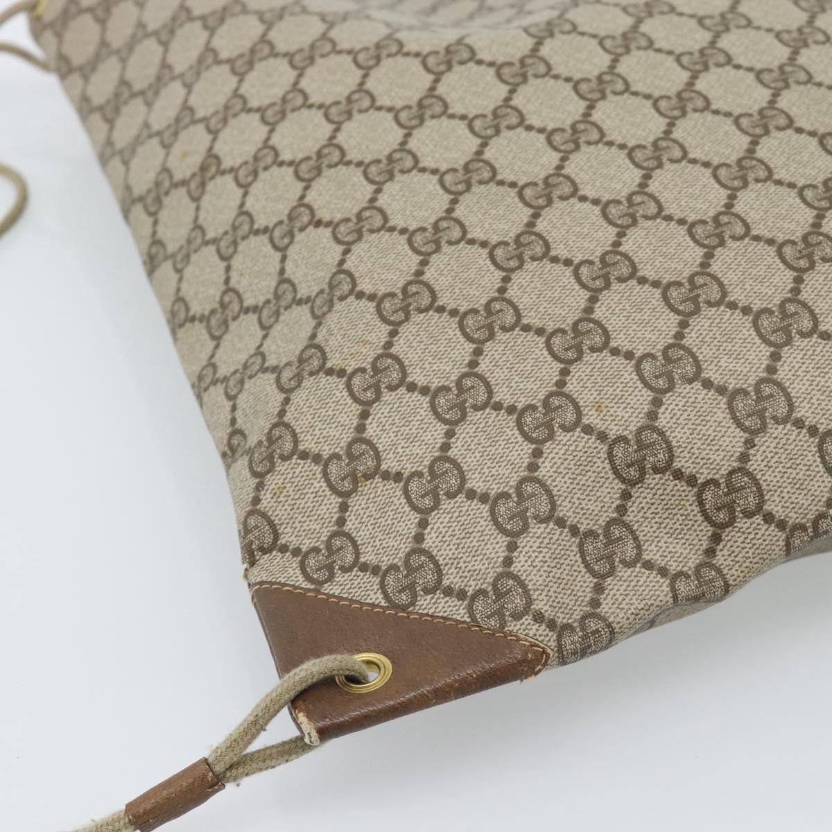 GUCCI GG Supreme Shoulder Bag PVC Beige Gold 97 19 302 Auth ka4830