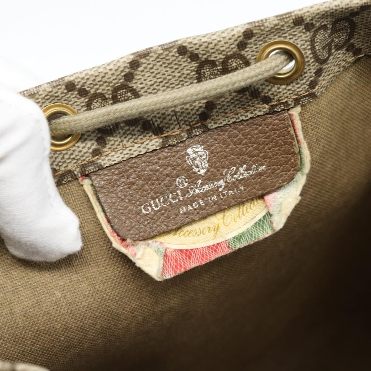 GUCCI GG Supreme Shoulder Bag PVC Beige Gold 97 19 302 Auth ka4830