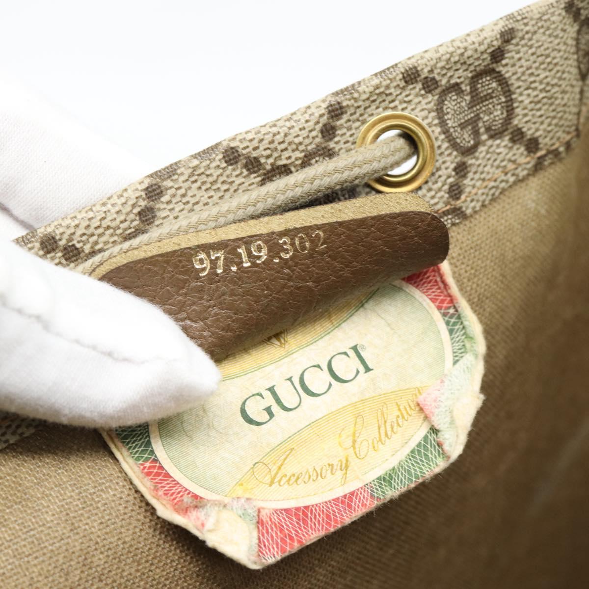 GUCCI GG Supreme Shoulder Bag PVC Beige Gold 97 19 302 Auth ka4830