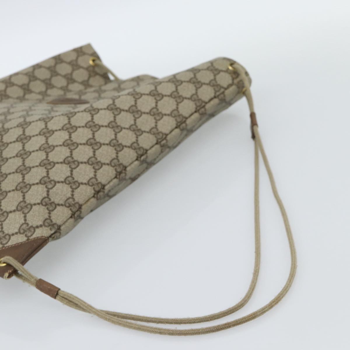 GUCCI GG Supreme Shoulder Bag PVC Beige Gold 97 19 302 Auth ka4830