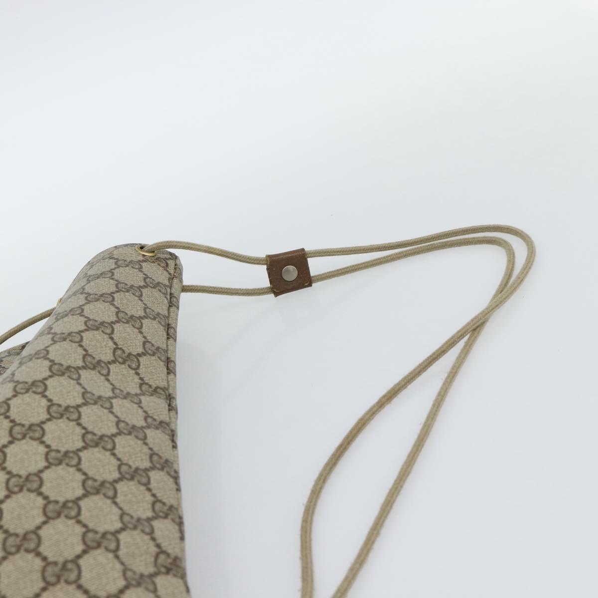 GUCCI GG Supreme Shoulder Bag PVC Beige Gold 97 19 302 Auth ka4830