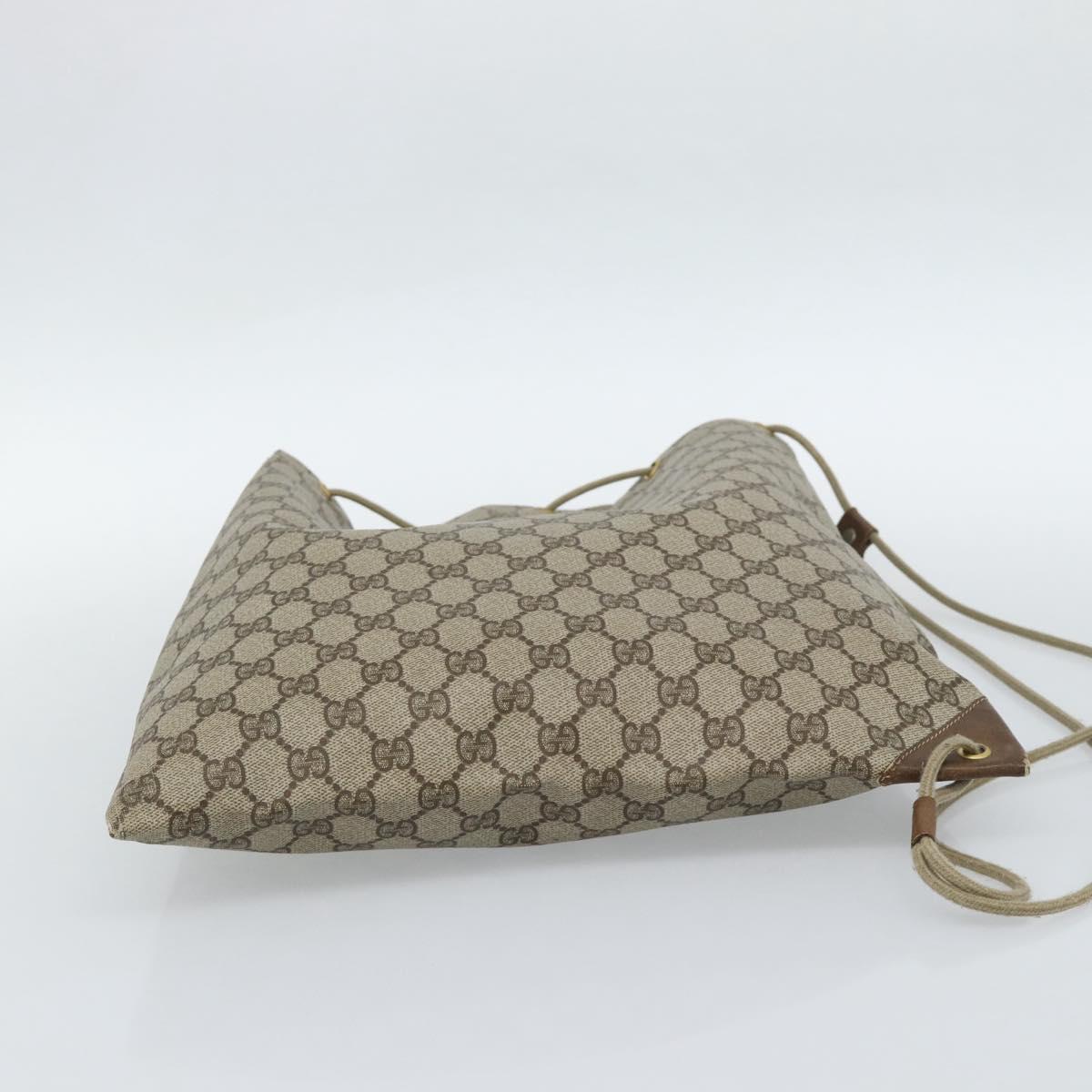 GUCCI GG Supreme Shoulder Bag PVC Beige Gold 97 19 302 Auth ka4830