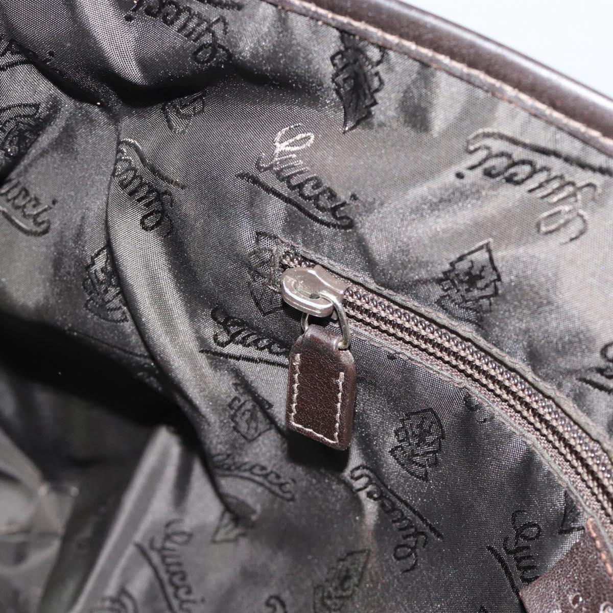 GUCCI GG Canvas Guccissima Shoulder Bag Leather Black Gold 223665 Auth ka4832