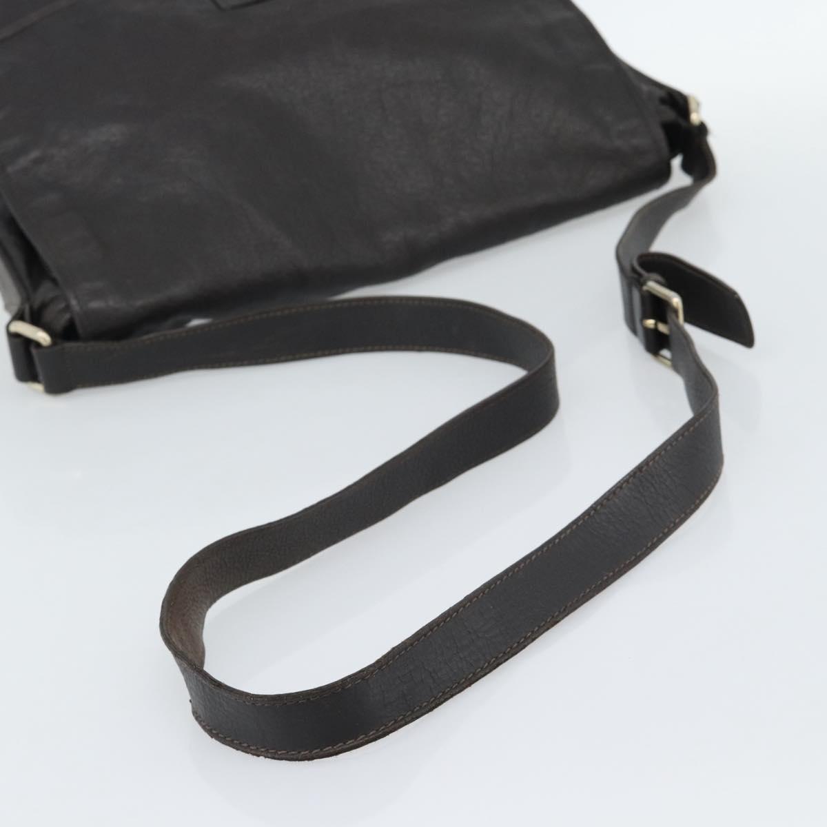 GUCCI GG Canvas Guccissima Shoulder Bag Leather Black Gold 223665 Auth ka4832
