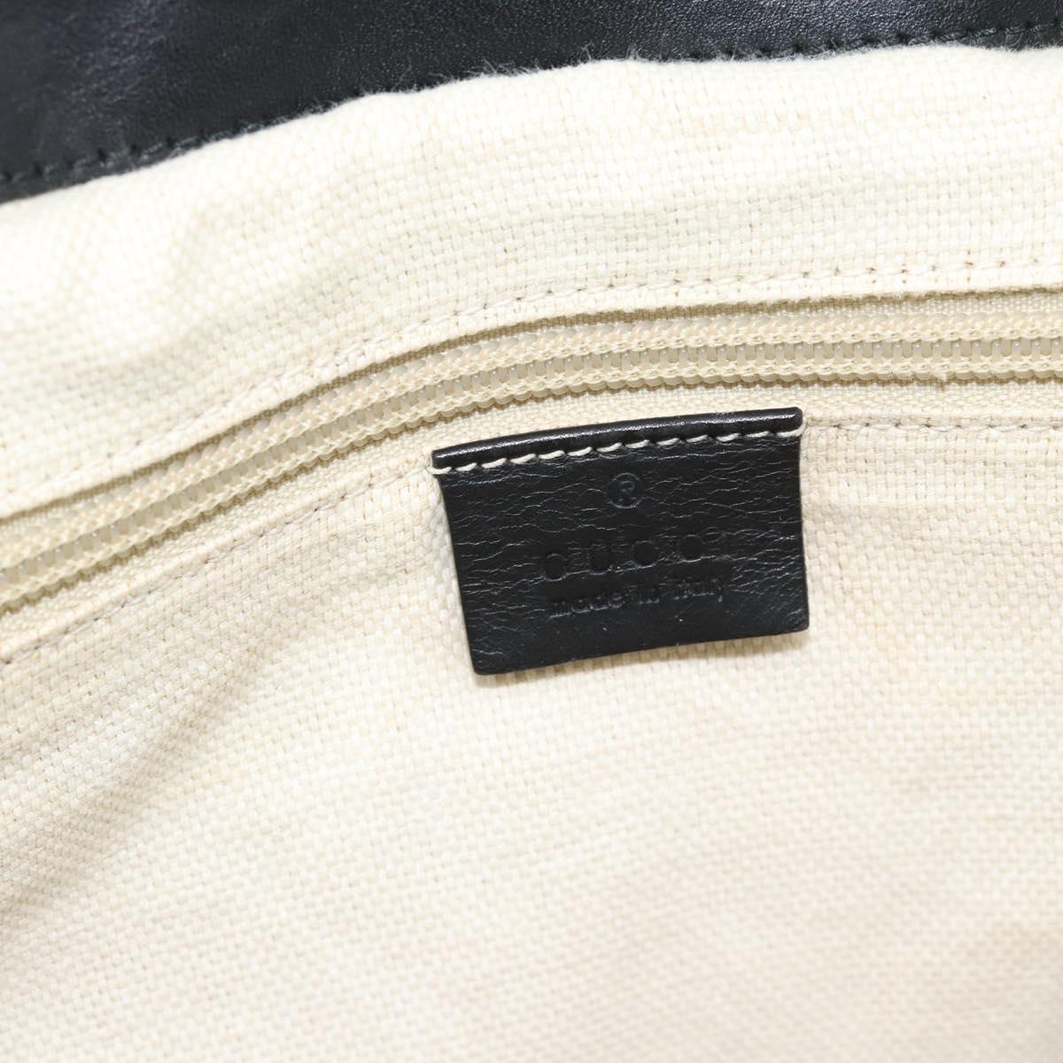 GUCCI GG Canvas Web Sherry Line Shoulder Bag Black Silver Red 322077 Auth ka4834