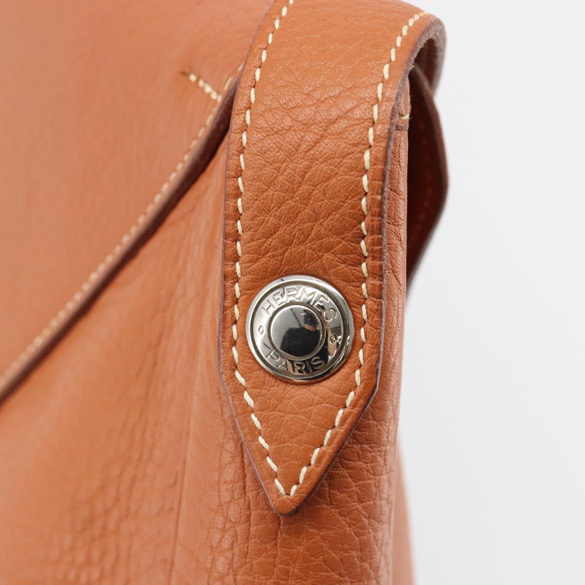 HERMES Christine Fjord Shoulder Bag Taurillon Leather Brown Auth ka4835SAV