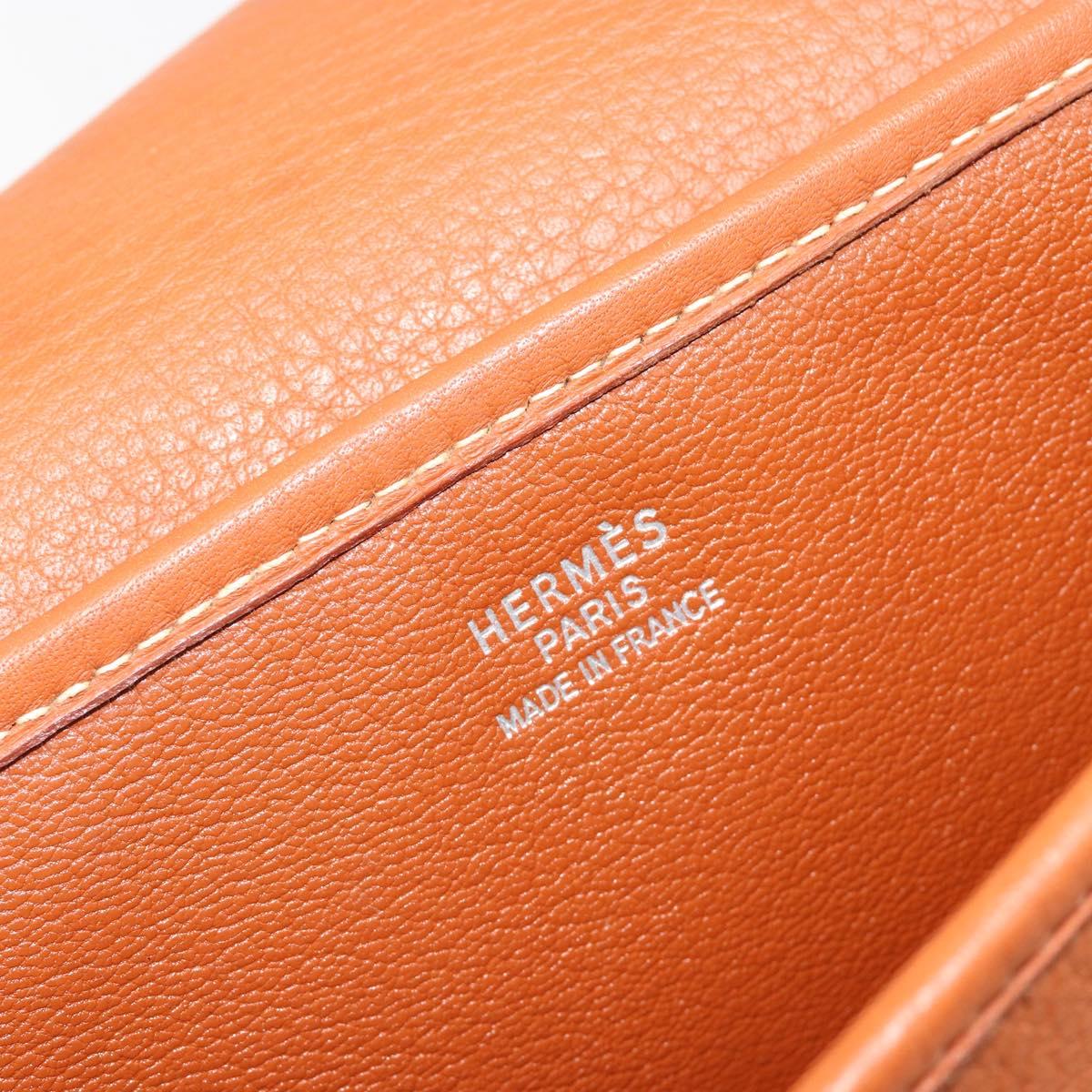 HERMES Christine Fjord Shoulder Bag Taurillon Leather Brown Auth ka4835SAV