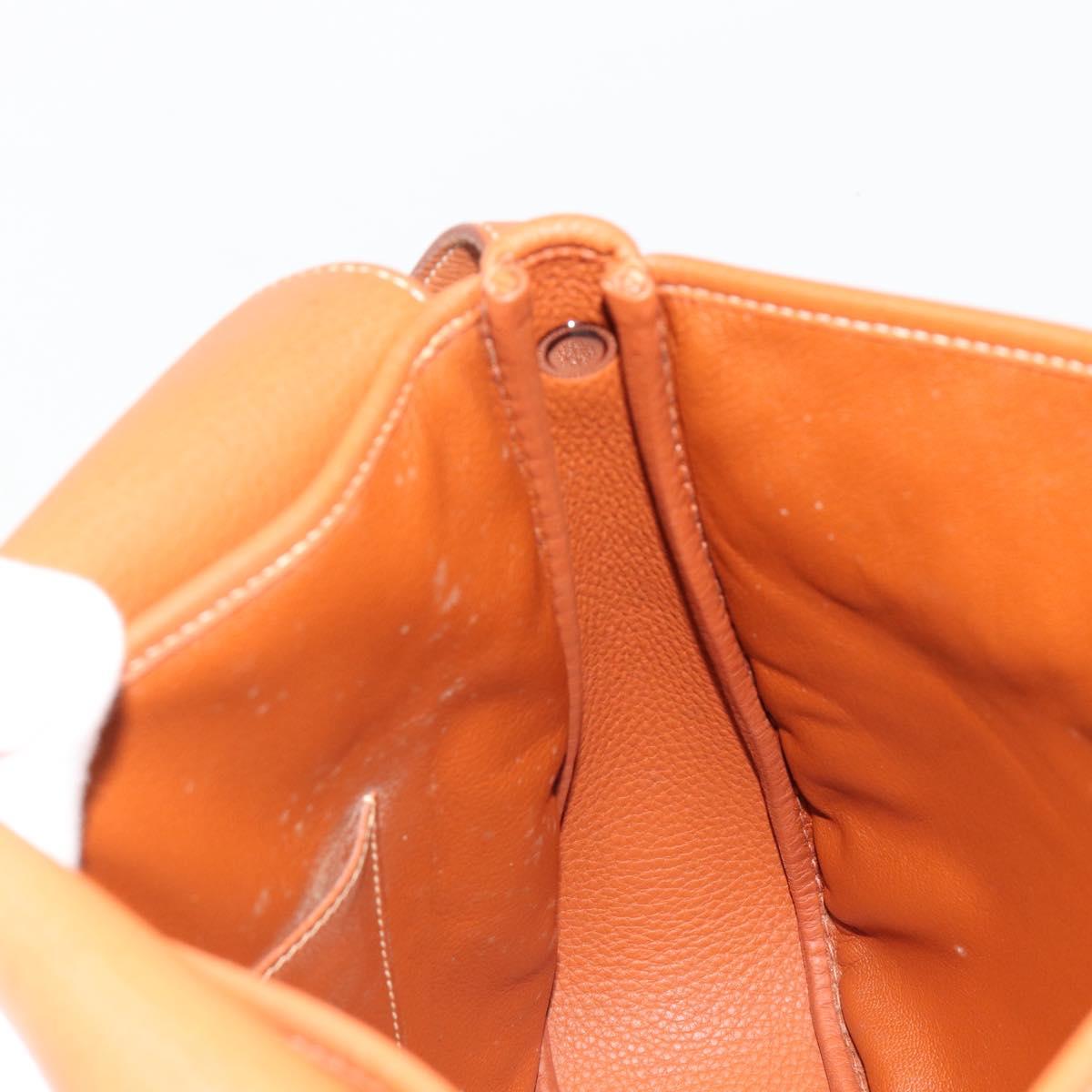 HERMES Christine Fjord Shoulder Bag Taurillon Leather Brown Auth ka4835SAV