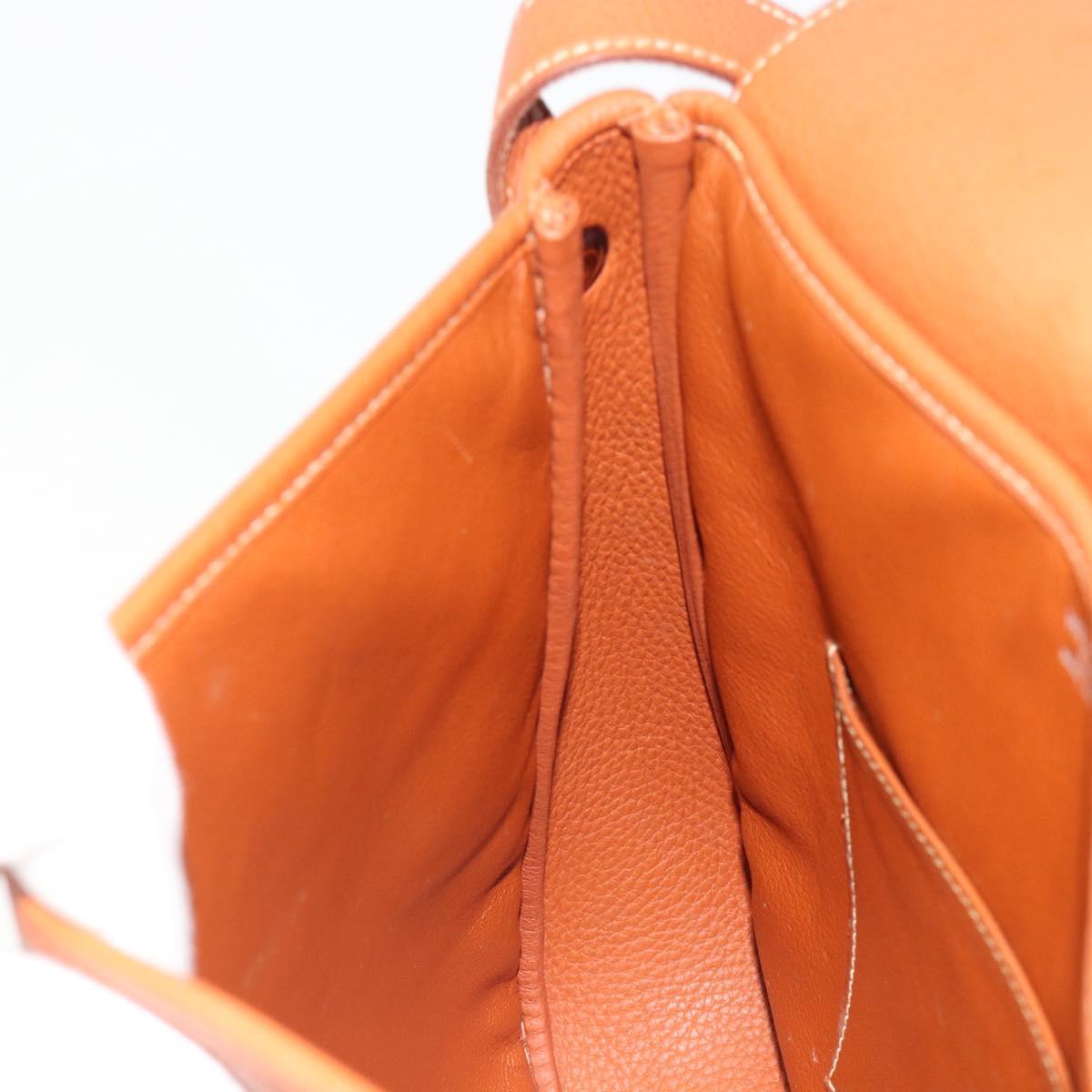 HERMES Christine Fjord Shoulder Bag Taurillon Leather Brown Auth ka4835SAV