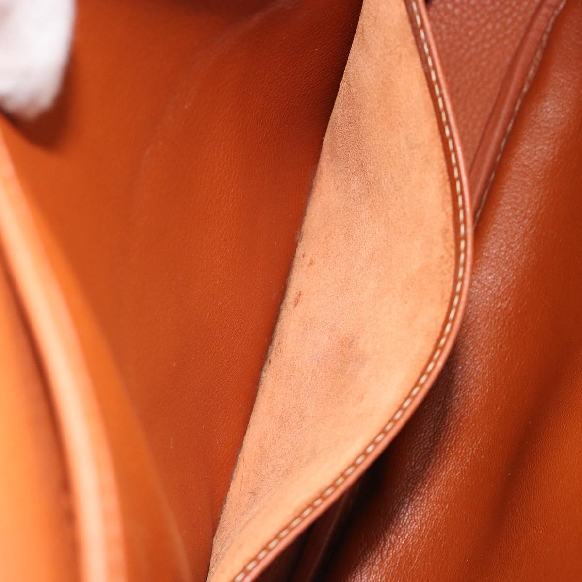 HERMES Christine Fjord Shoulder Bag Taurillon Leather Brown Auth ka4835SAV