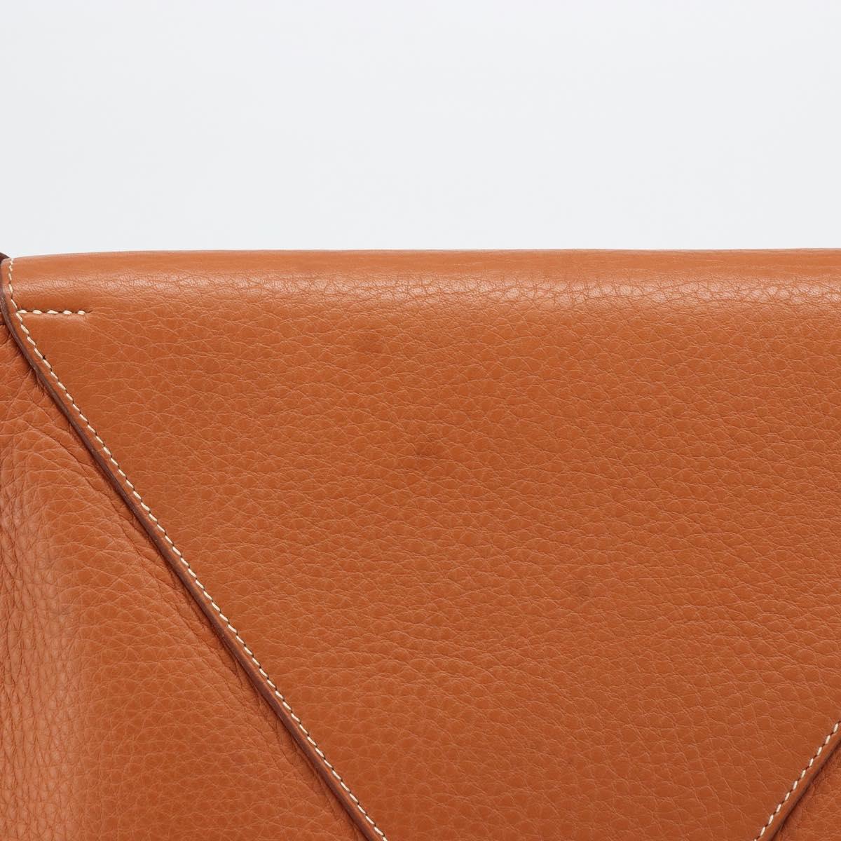 HERMES Christine Fjord Shoulder Bag Taurillon Leather Brown Auth ka4835SAV