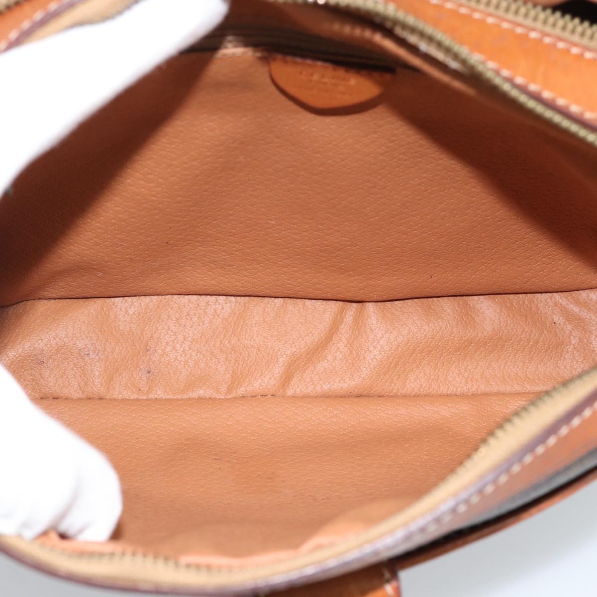 CELINE Macadam Canvas Shoulder Bag PVC Leather Brown Gold Auth ka4839