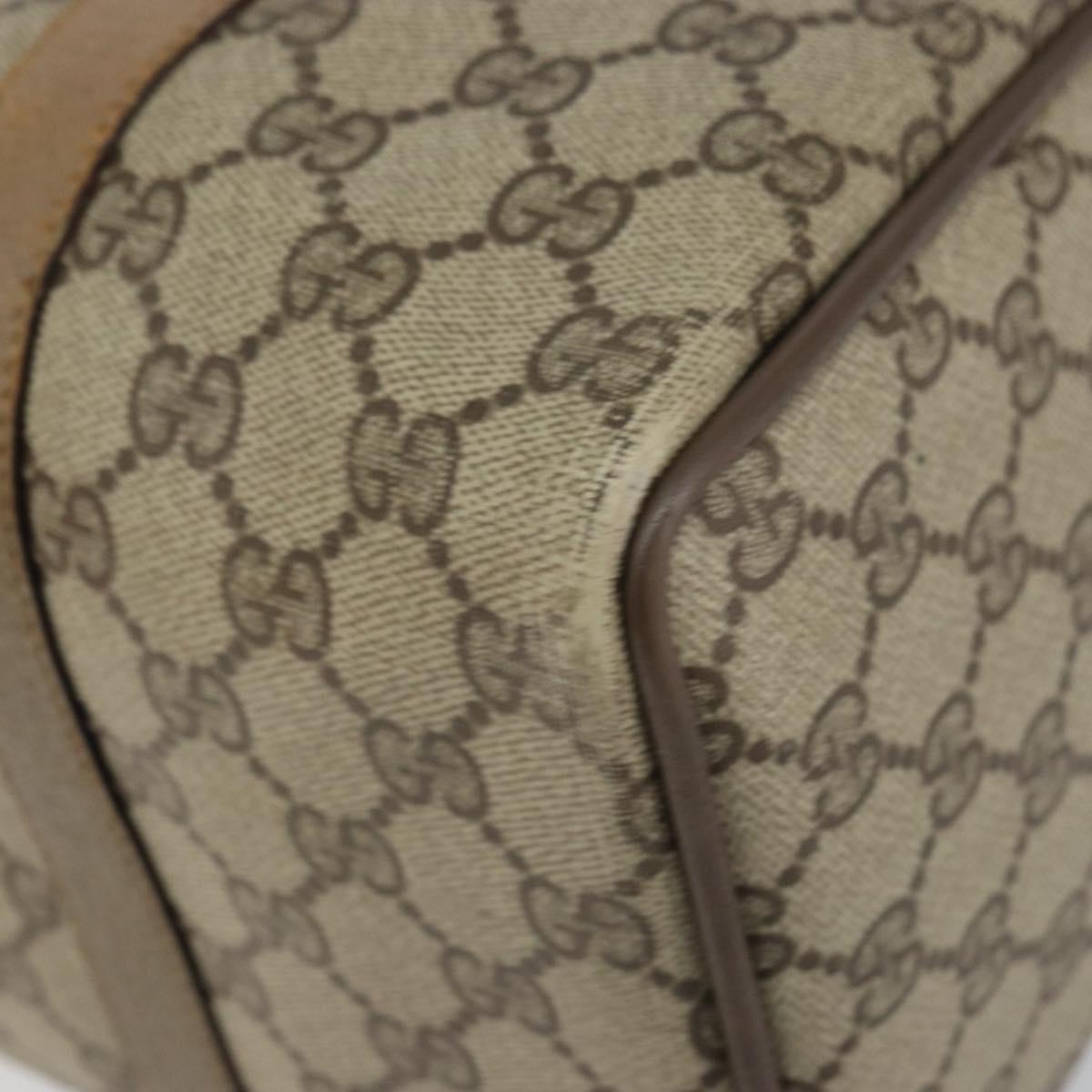 GUCCI GG Supreme Web Sherry Line Boston Bag PVC Beige Gold 40 02 007 Auth ka484