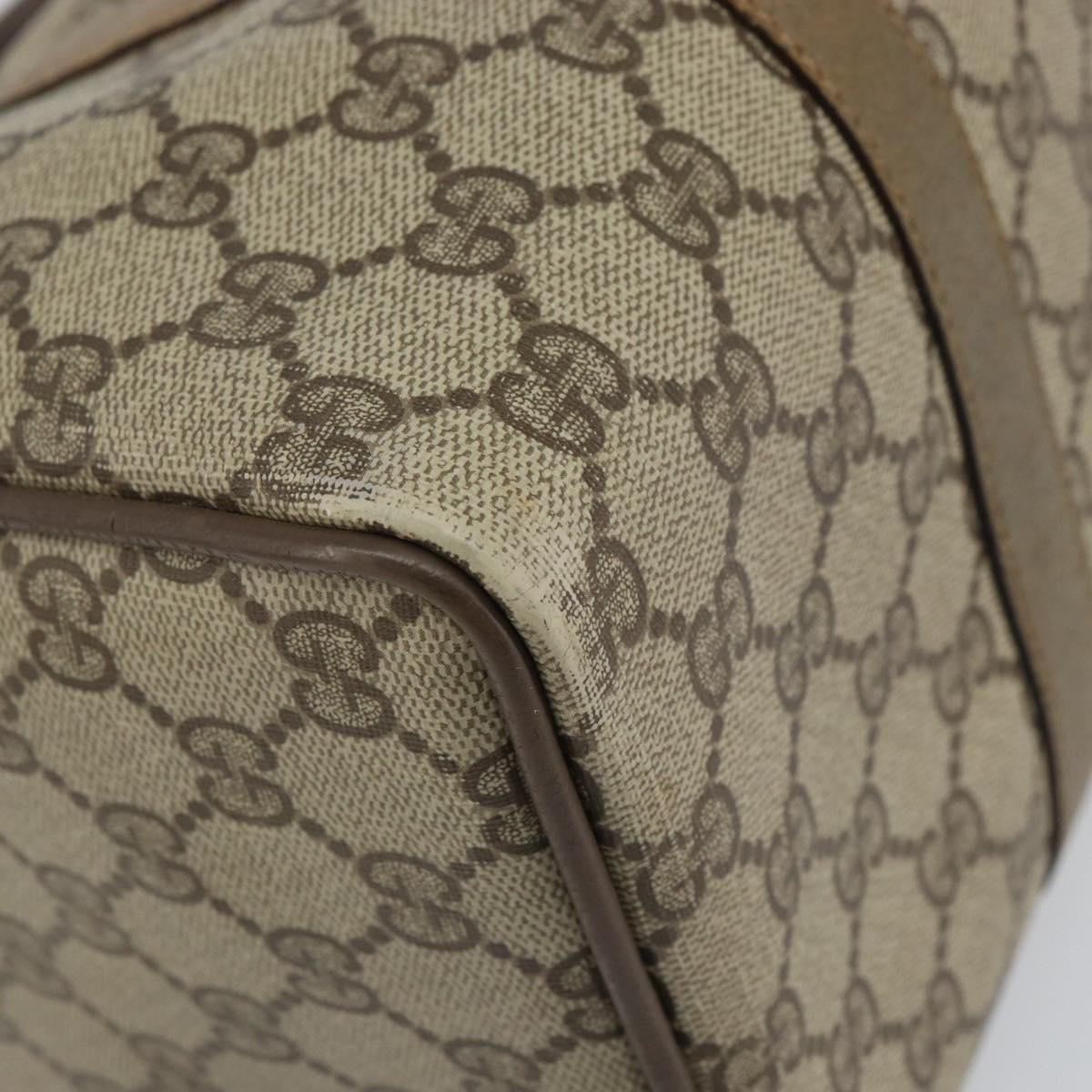 GUCCI GG Supreme Web Sherry Line Boston Bag PVC Beige Gold 40 02 007 Auth ka484