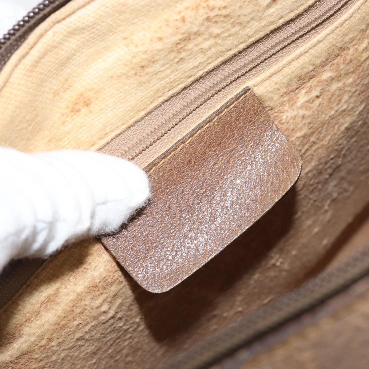 GUCCI GG Supreme Web Sherry Line Boston Bag PVC Beige Gold 40 02 007 Auth ka484