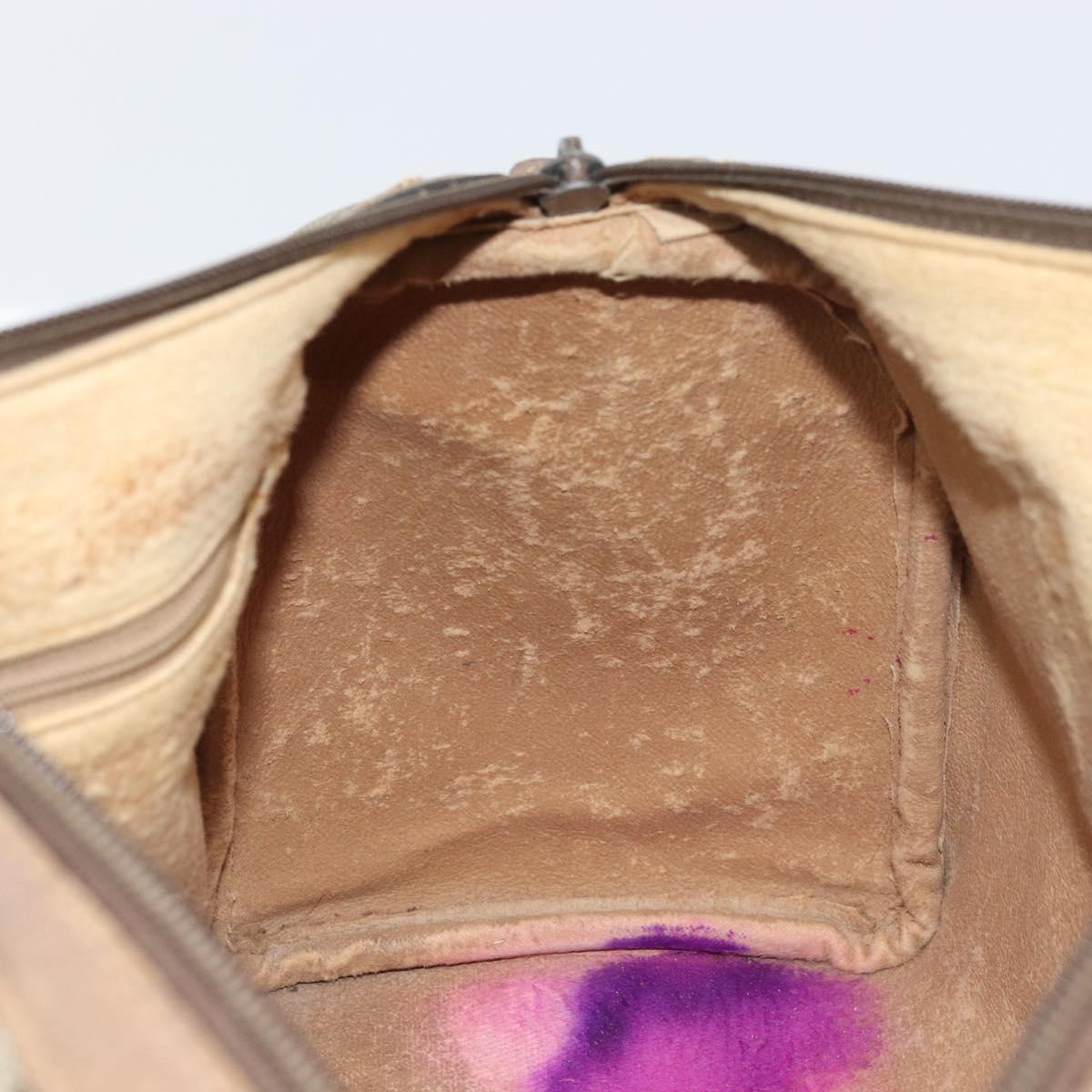 GUCCI GG Supreme Web Sherry Line Boston Bag PVC Beige Gold 40 02 007 Auth ka484