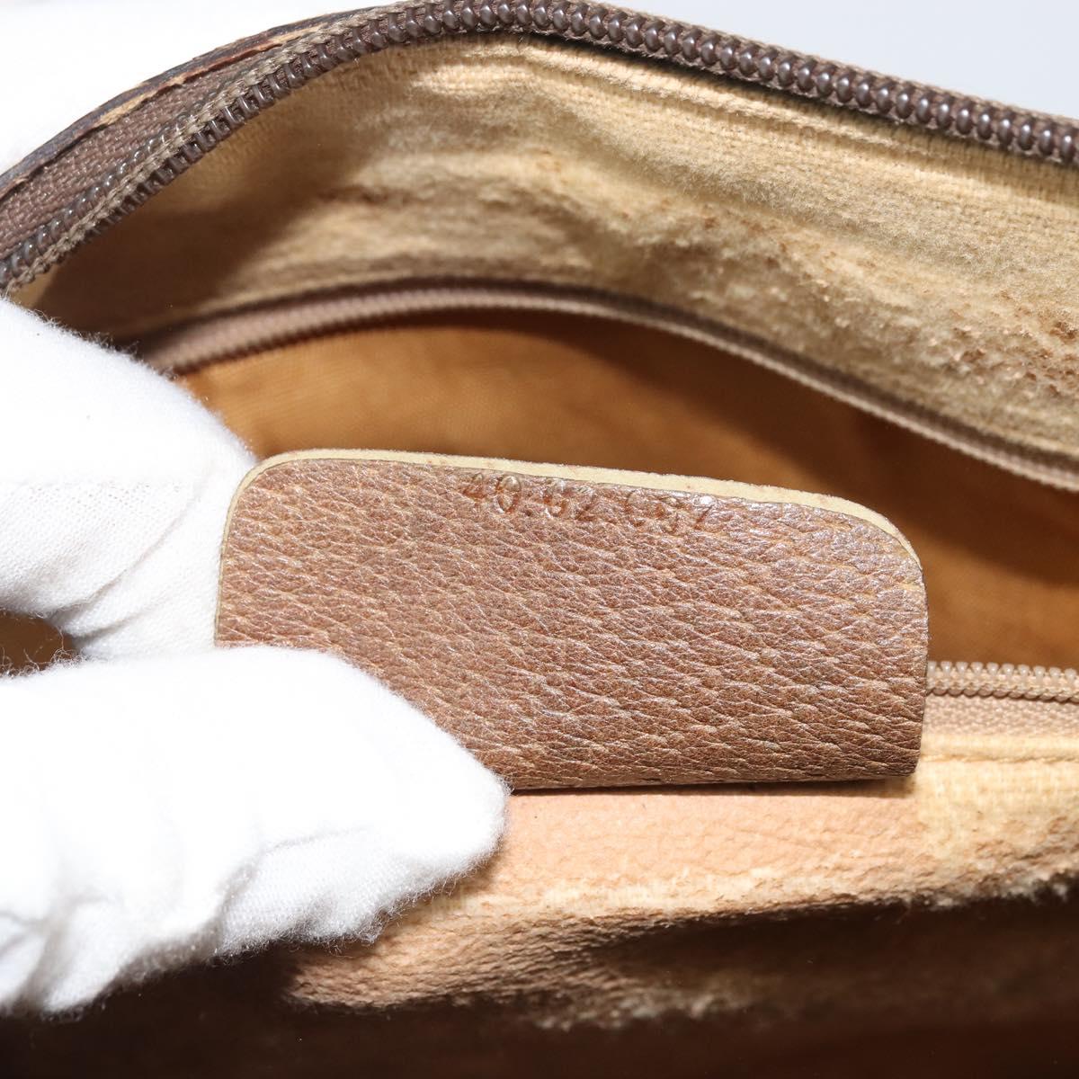 GUCCI GG Supreme Web Sherry Line Boston Bag PVC Beige Gold 40 02 007 Auth ka484