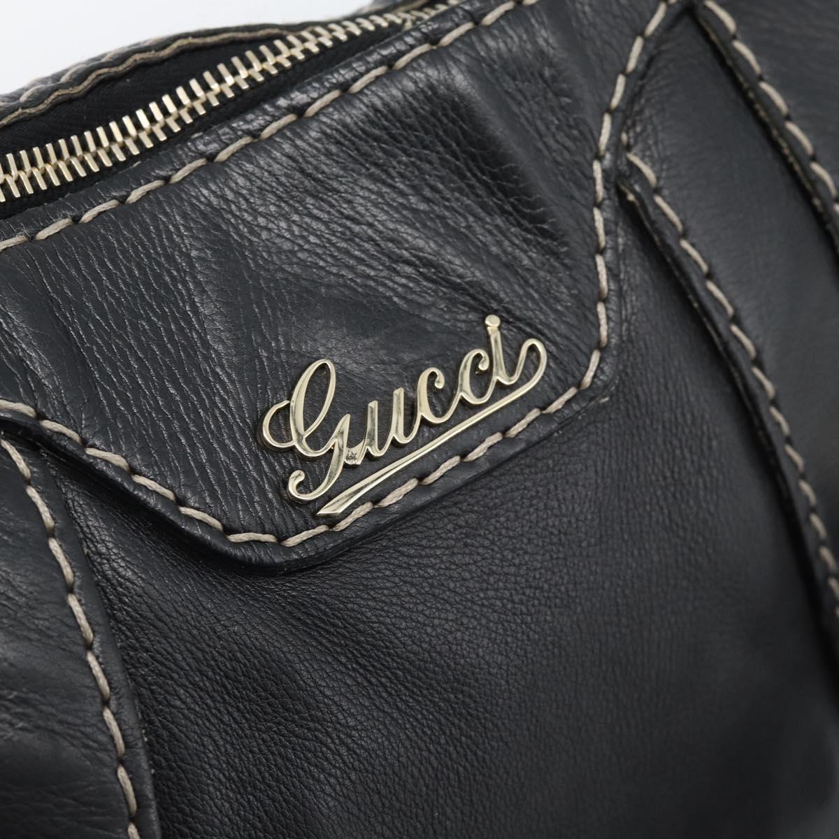 GUCCI Shoulder Bag Leather Black Gold 223937 Auth ka4841V