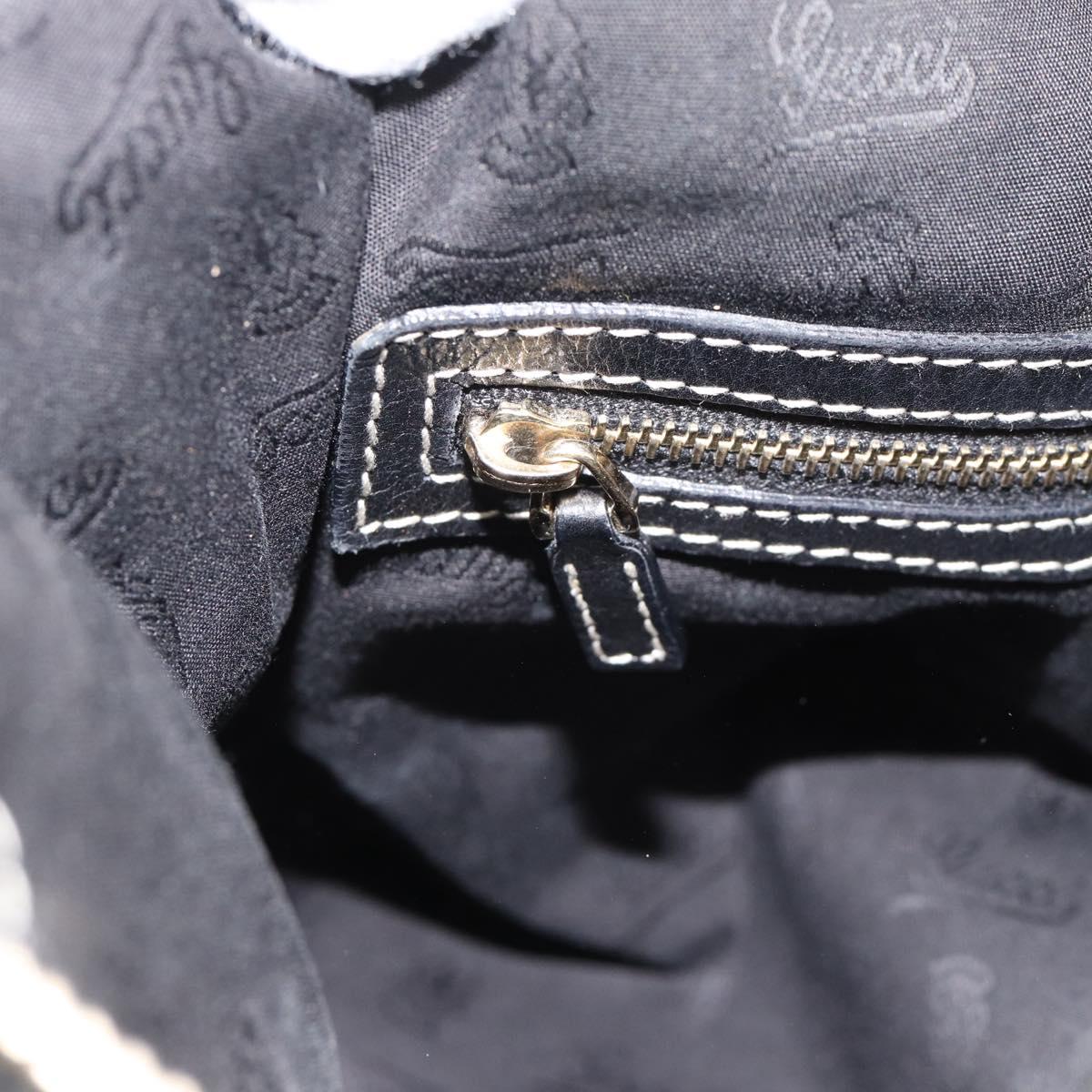 GUCCI Shoulder Bag Leather Black Gold 223937 Auth ka4841V