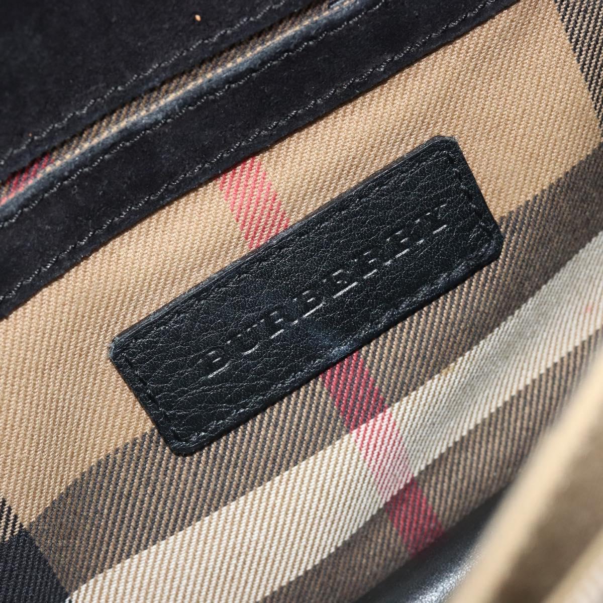 BURBERRY Nova Check Shoulder Bag Canvas Leather Beige Gold Auth ka4843