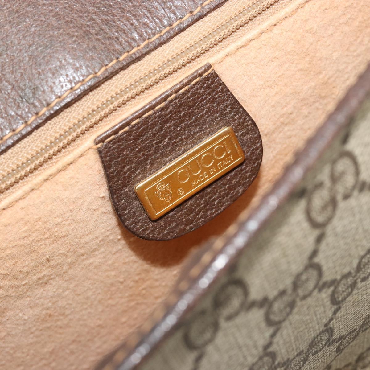 GUCCI GG Supreme Web Sherry Line Bag PVC Beige Gold 001 104 0551 Auth ka4846