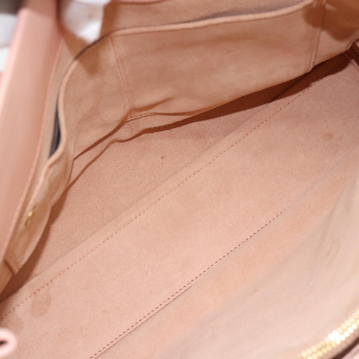 SAINT LAURENT Sac De Jules Hand Bag Leather 2way Pink Gold Auth ka4847V