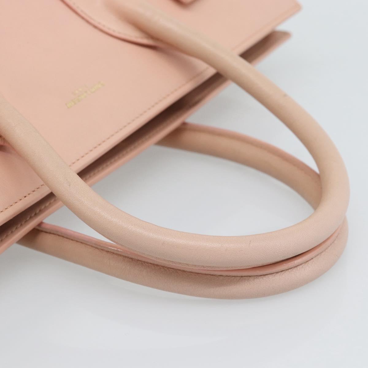 SAINT LAURENT Sac De Jules Hand Bag Leather 2way Pink Gold Auth ka4847V