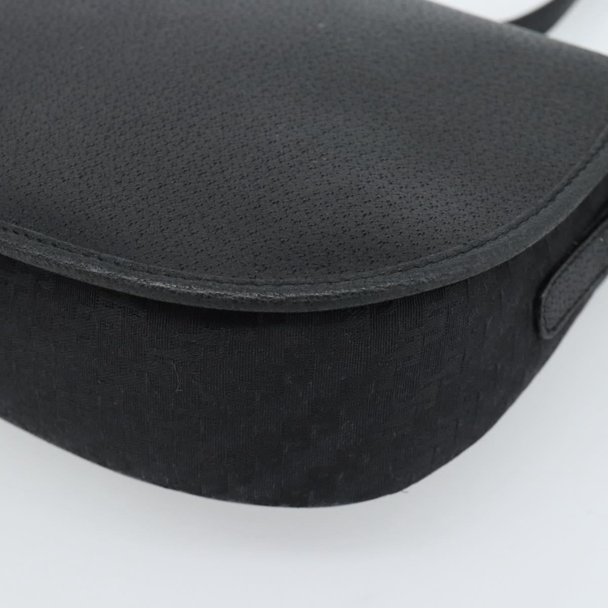 GUCCI Shoulder Bag Canvas Leather Black Gold 007 14 0074 Auth ka4851