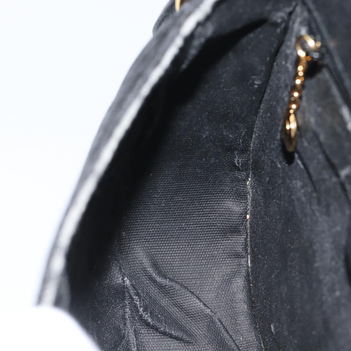 GUCCI Shoulder Bag Canvas Leather Black Gold 007 14 0074 Auth ka4851