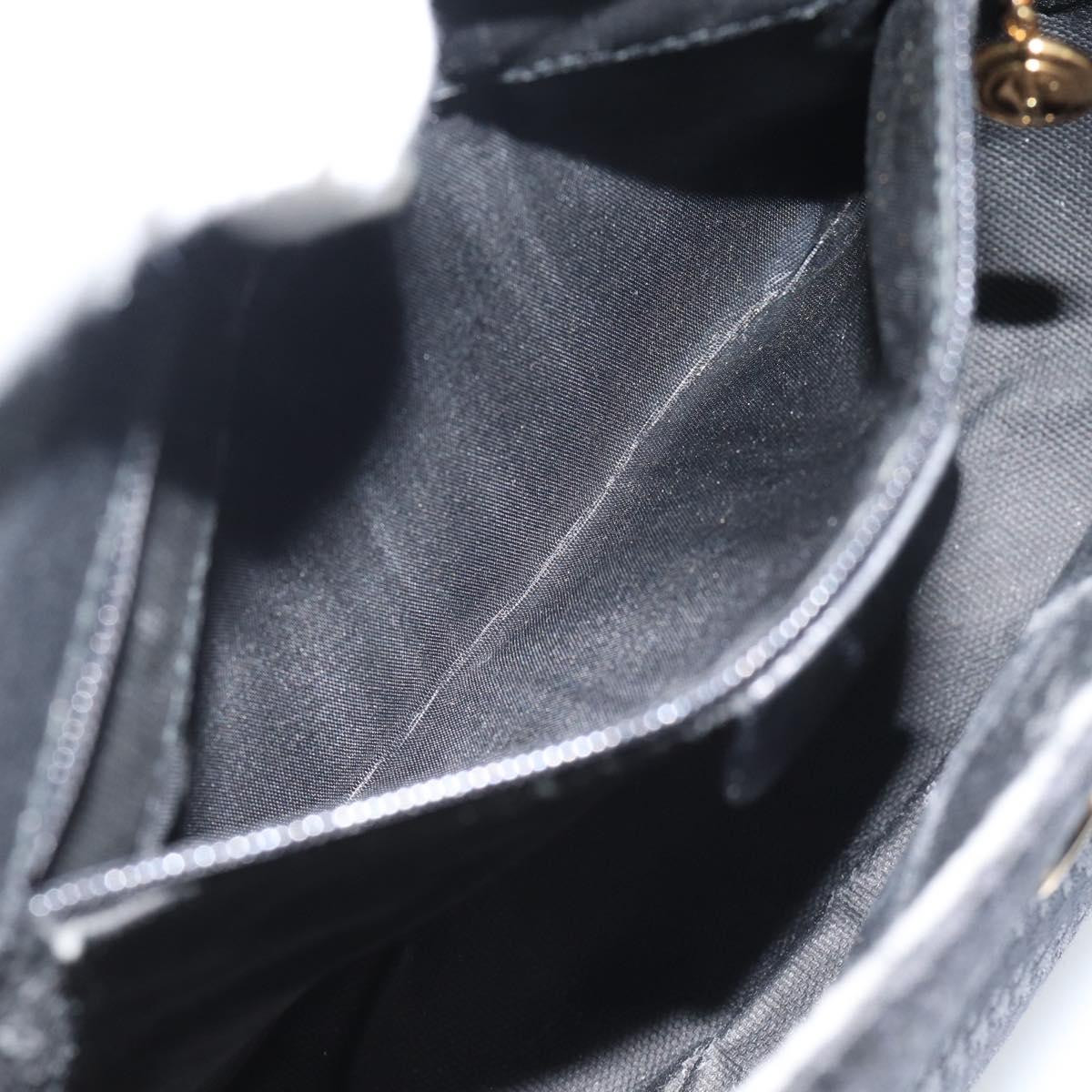 GUCCI Shoulder Bag Canvas Leather Black Gold 007 14 0074 Auth ka4851