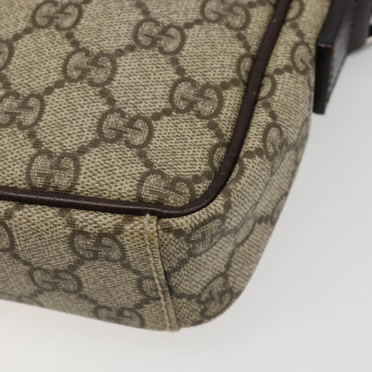 GUCCI GG Supreme Shoulder Bag PVC Beige Silver 12275 Auth ka4852