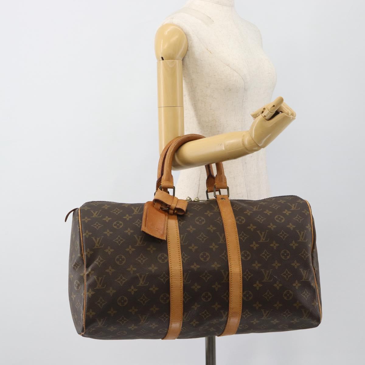 LOUIS VUITTON Monogram Keepall 45 Boston Bag M41428 LV Auth ka4857