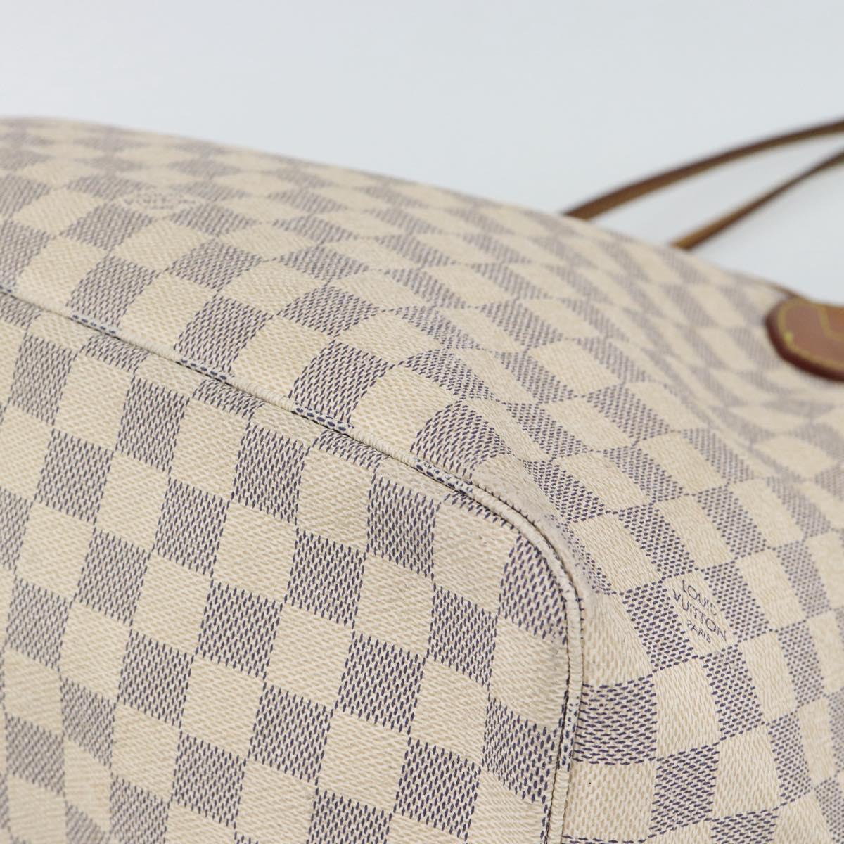 LOUIS VUITTON Damier Azur Neverfull MM Tote Bag N41605 LV Auth ka4858
