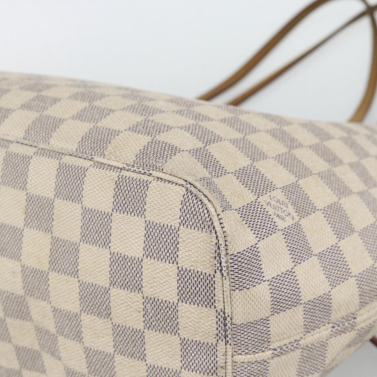 LOUIS VUITTON Damier Azur Neverfull MM Tote Bag N41605 LV Auth ka4858