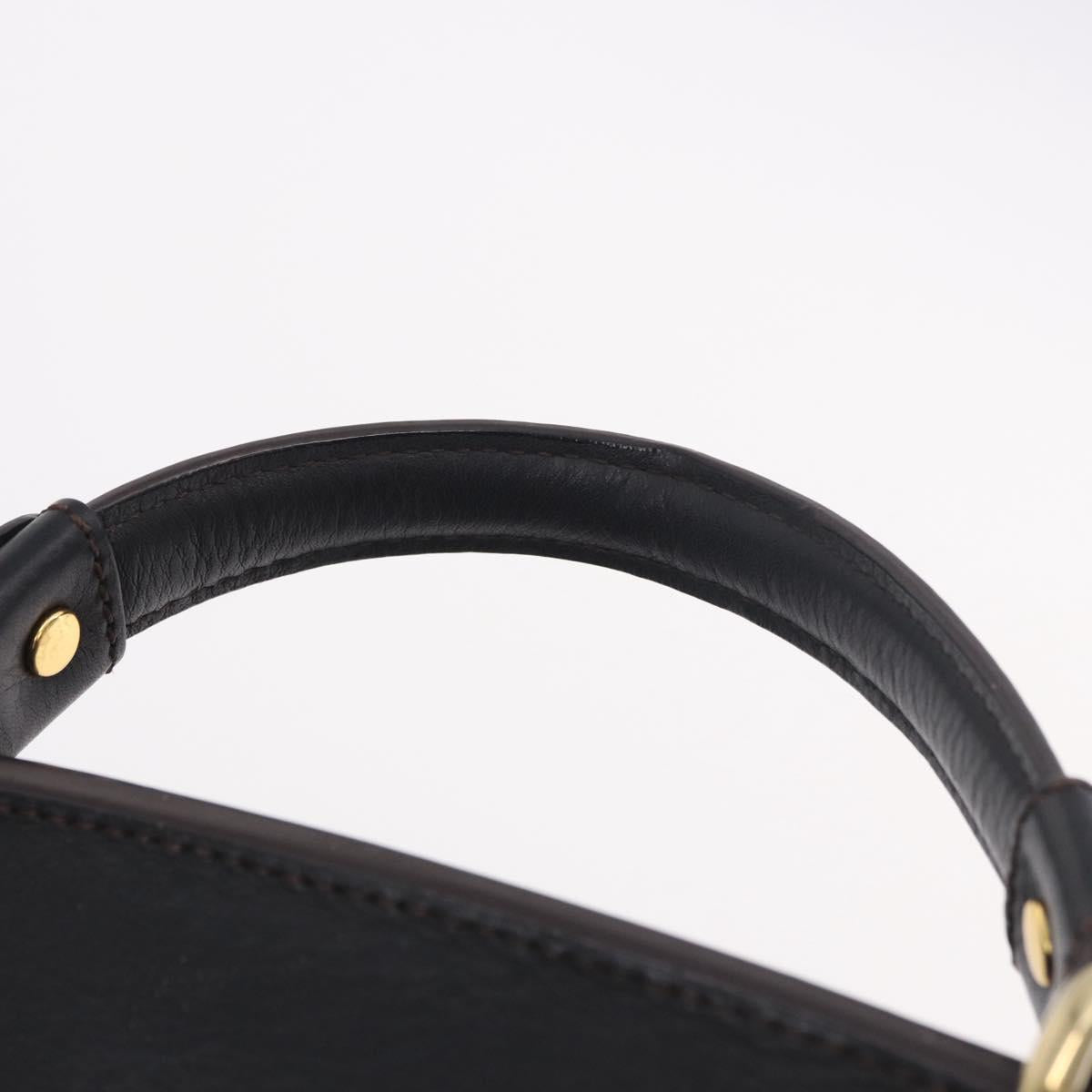 MCM Hand Bag Leather 2way Black Gold Auth ka4862