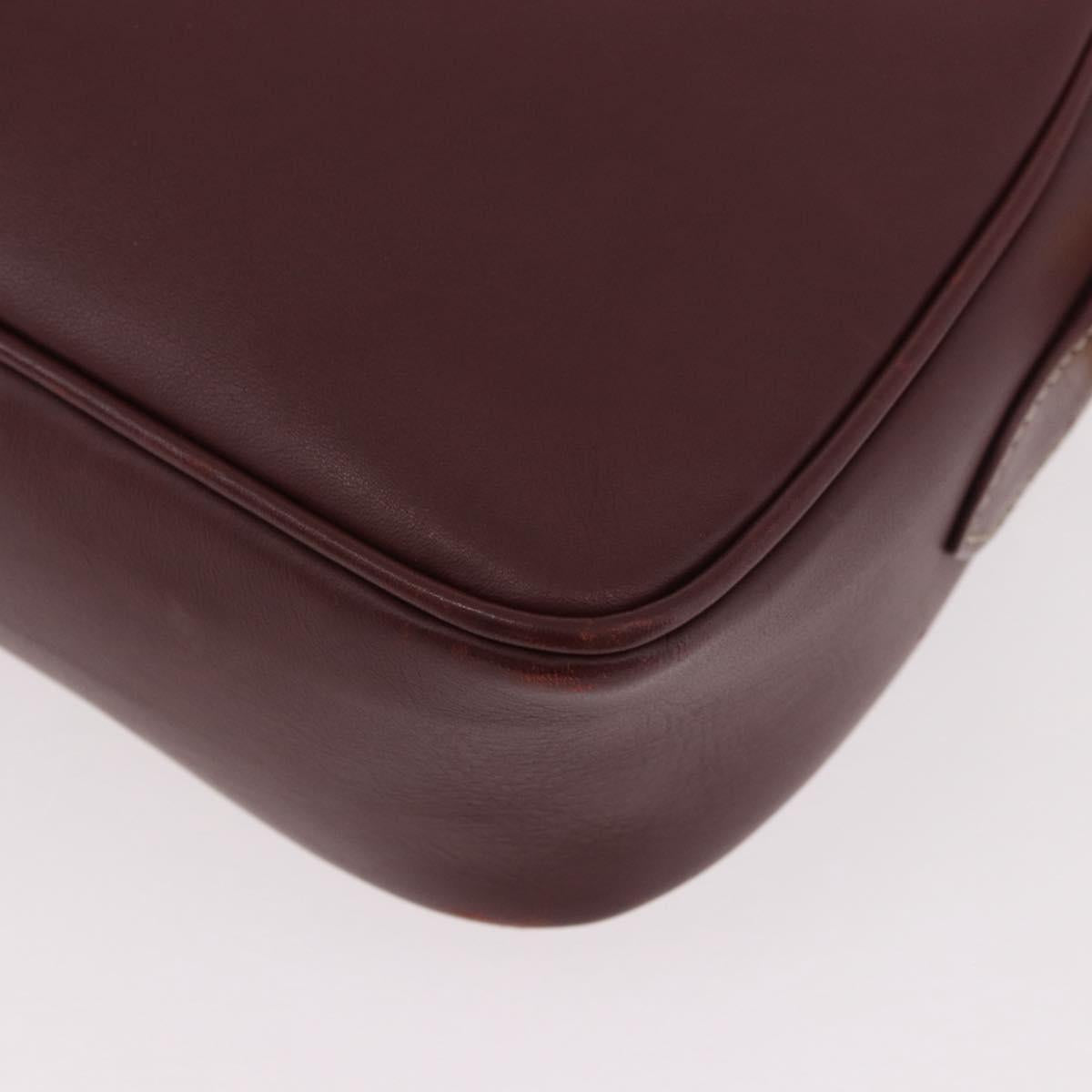 CARTIER Must Line Shoulder Bag Leather Bordeaux Gold Auth ka4870