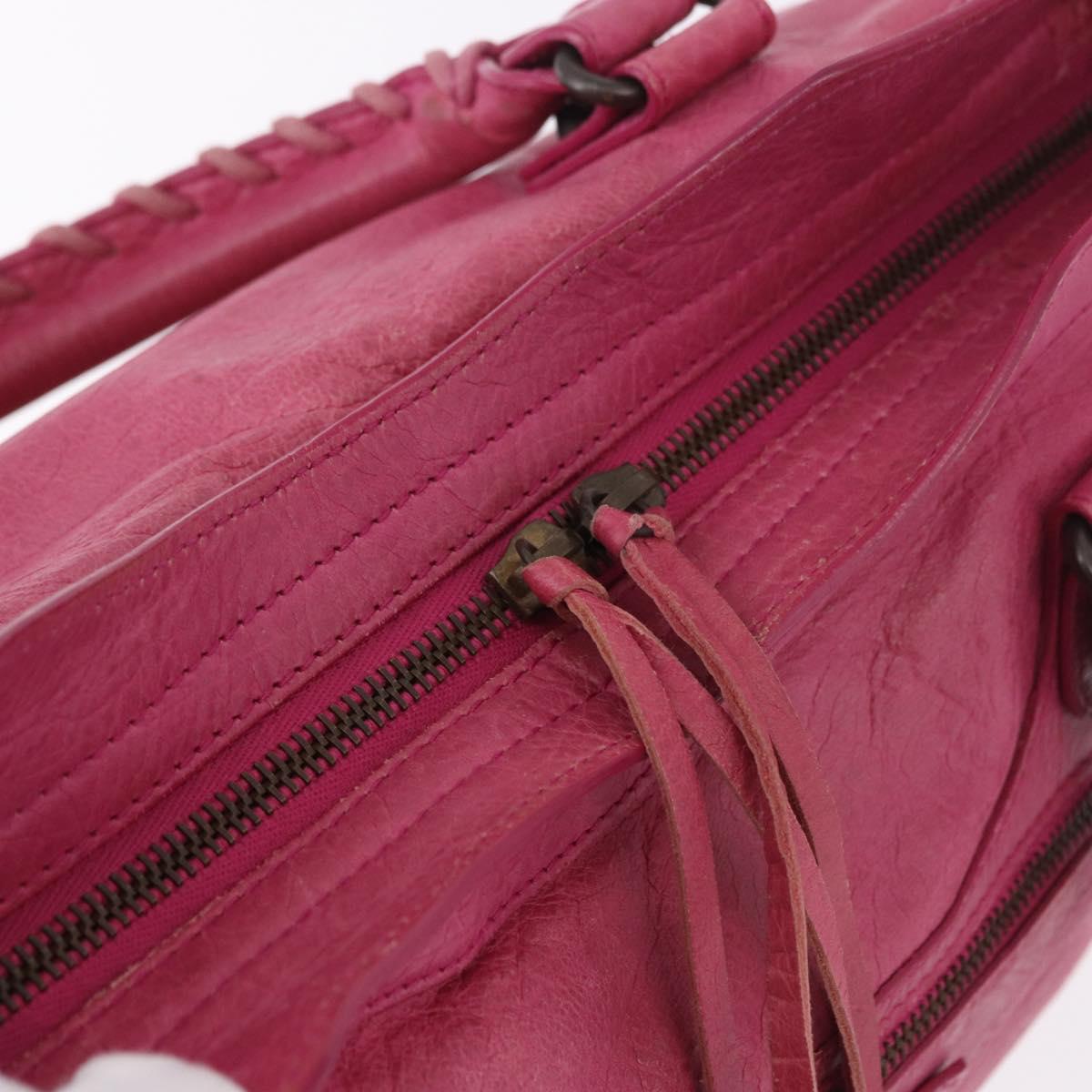 BALENCIAGA The City Hand Bag Leather 2way Pink 115748 Auth ka4873SAM