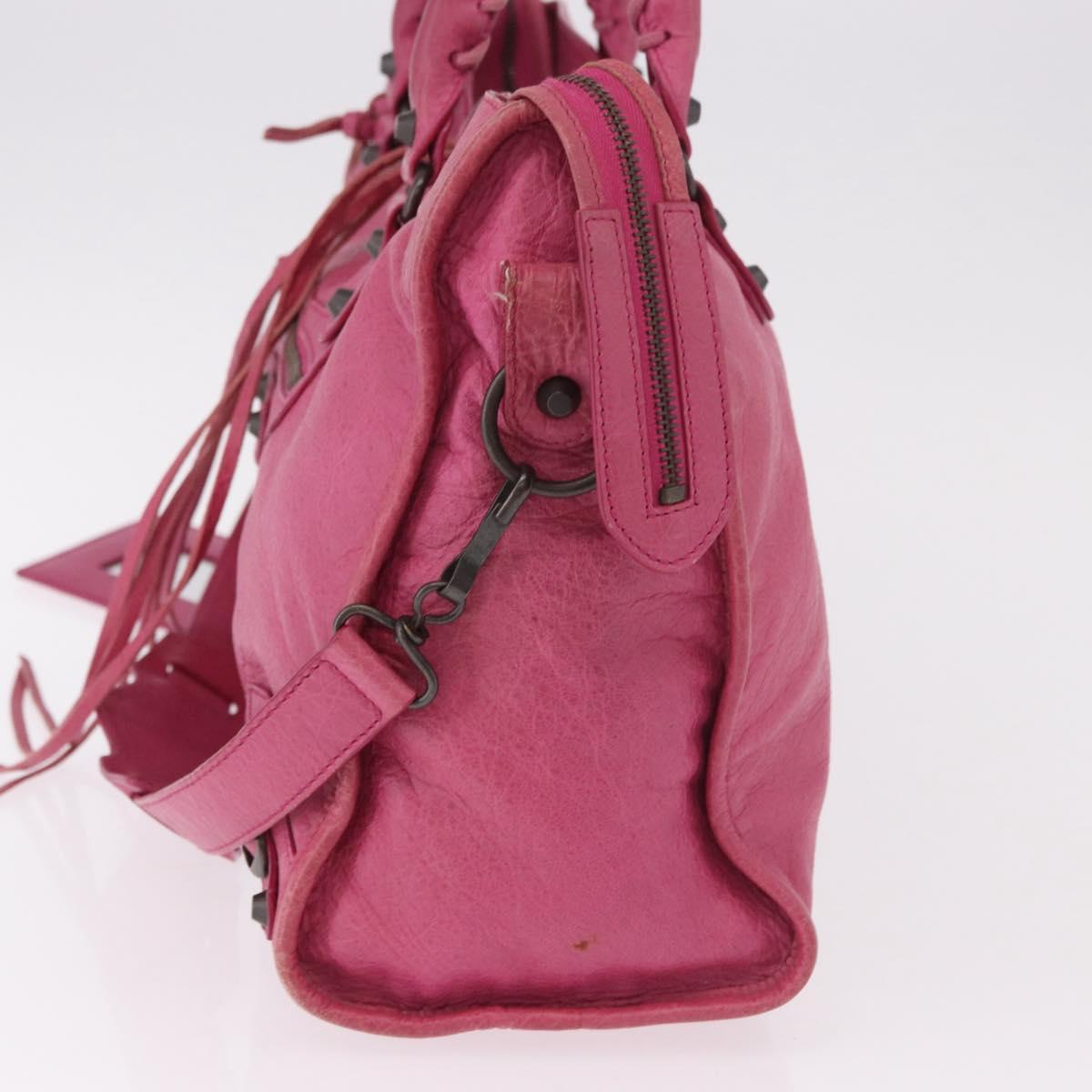 BALENCIAGA The City Hand Bag Leather 2way Pink 115748 Auth ka4873SAM