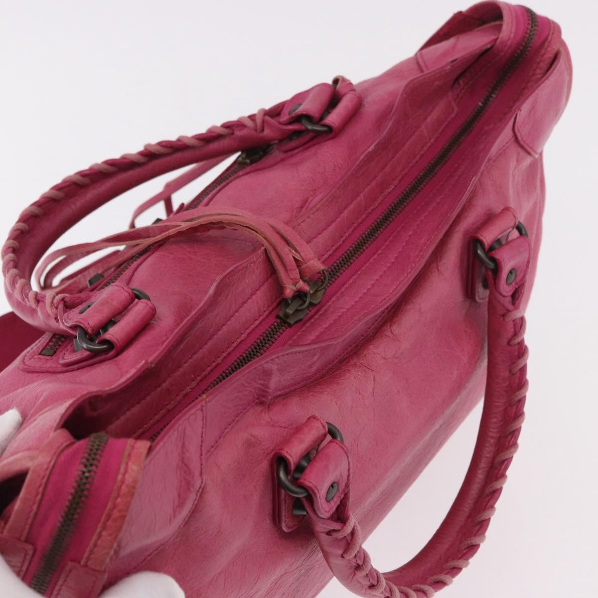 BALENCIAGA The City Hand Bag Leather 2way Pink 115748 Auth ka4873SAM