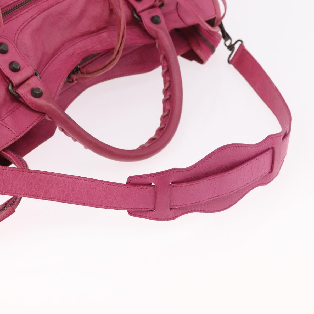 BALENCIAGA The City Hand Bag Leather 2way Pink 115748 Auth ka4873SAM