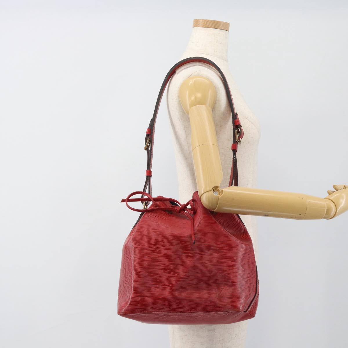 LOUIS VUITTON Epi Petit Noe Shoulder Bag Red M44107 LV Auth ka4880