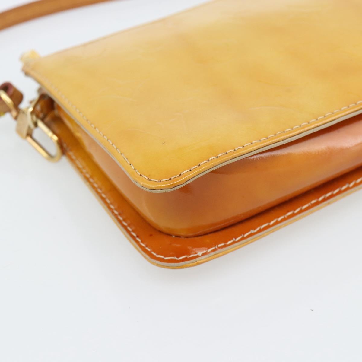 LOUIS VUITTON Monogram Vernis Lexington Pouch Beige M91010 LV Auth ka4881